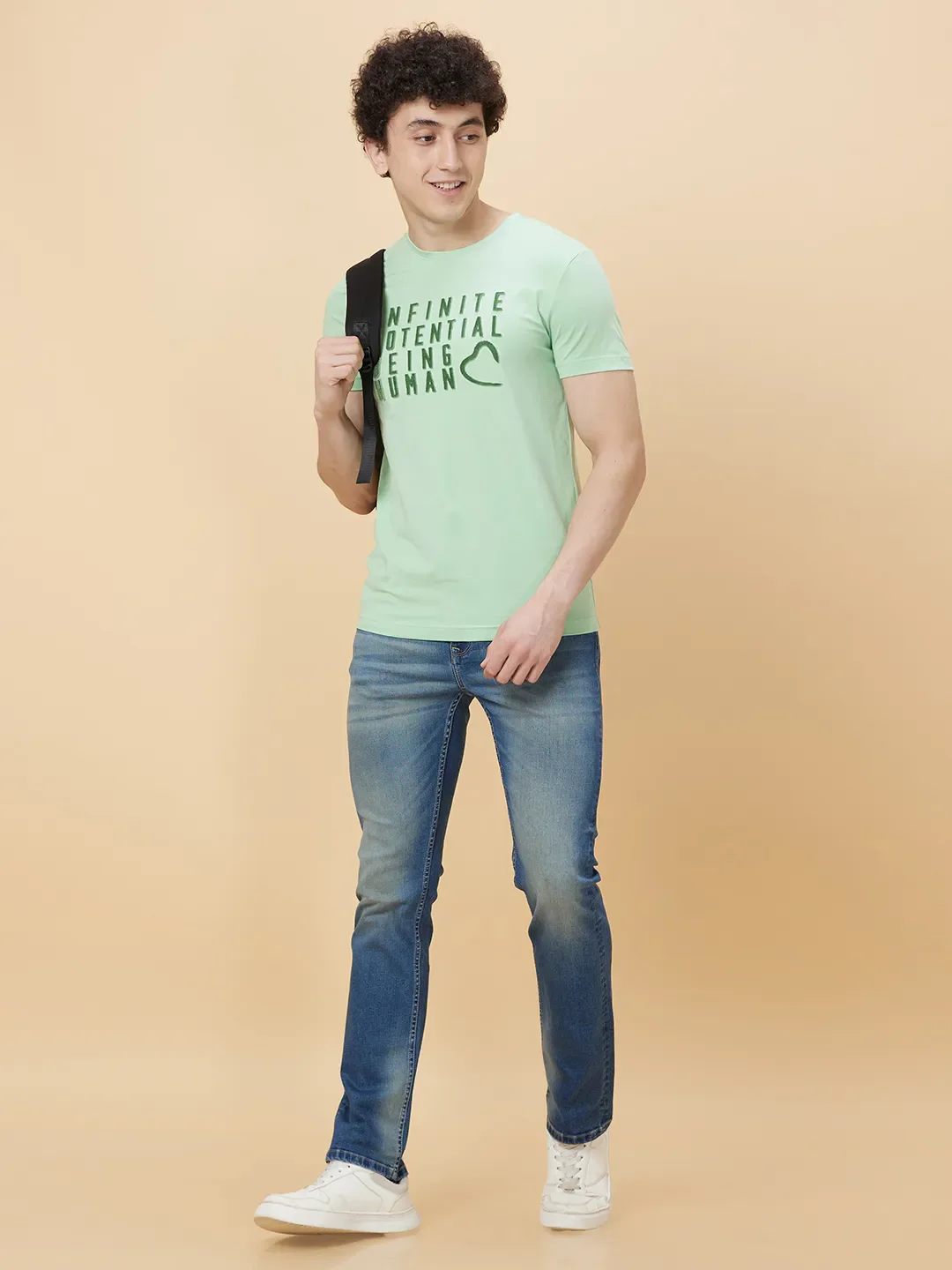 Green Regular Fit Men's Short Sleeves T-Shirt by Being Human Clothing - Image 6