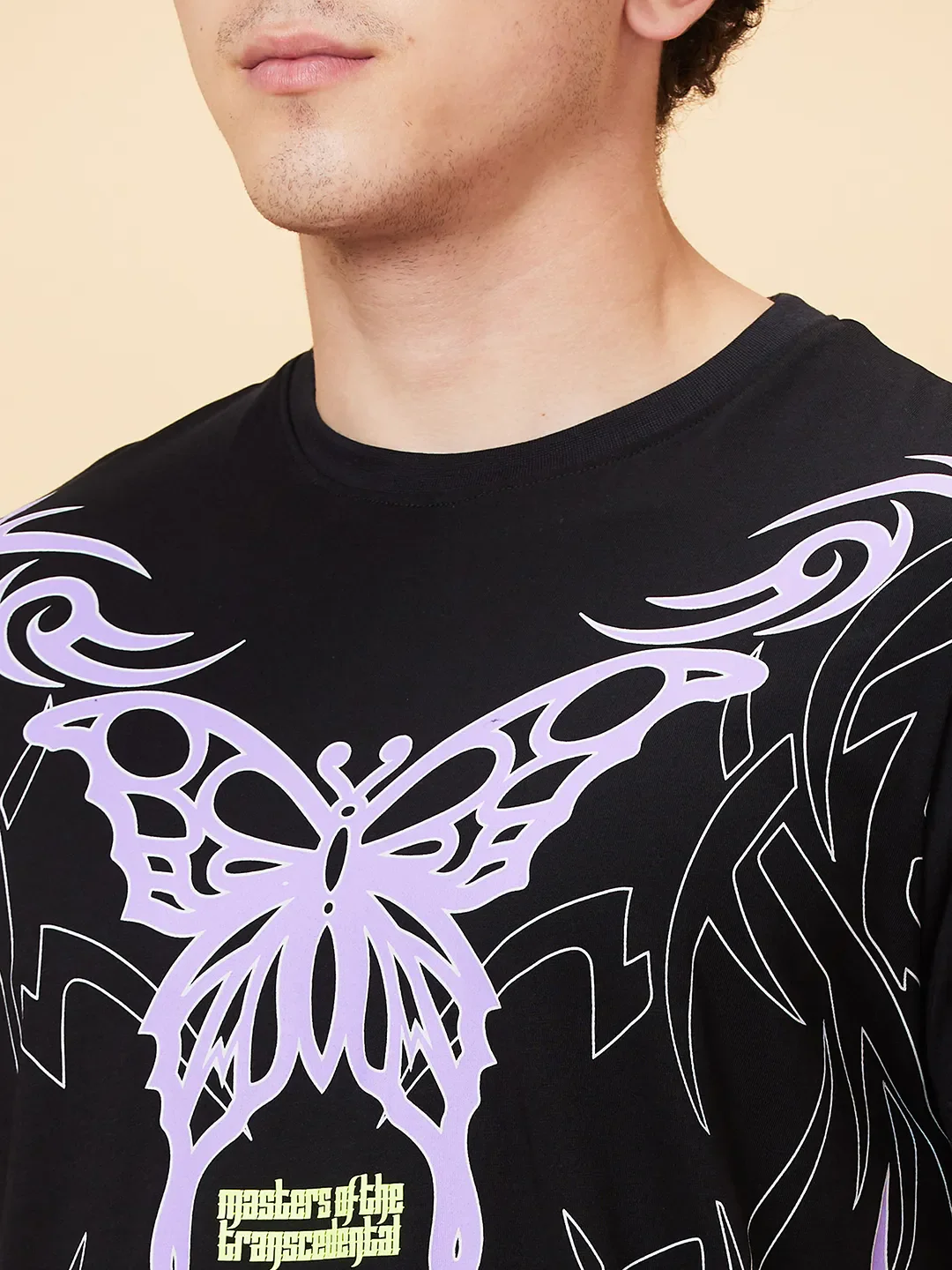 Jet Black Regular Fit Round Neck Men's T-Shirt by Being Human Clothing - Image 5