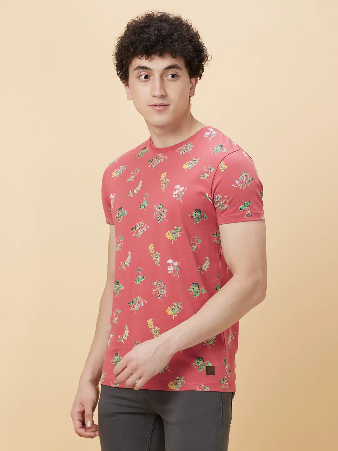 Mineral Red Regular Fit Round Neck Men's T-Shirt by Being Human Clothing - Image 3