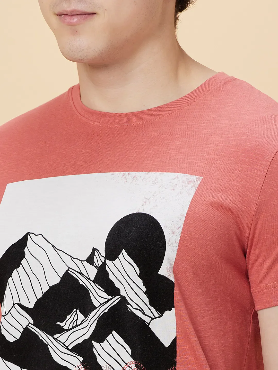 Mineral Red Regular Fit Round Neck Men's T-Shirt by Being Human Clothing - Image 5