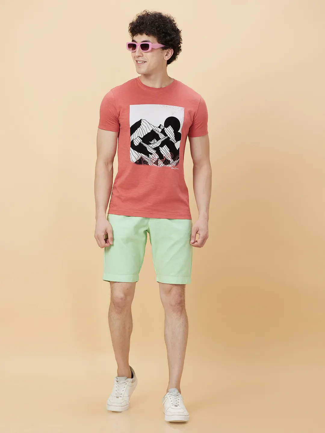 Mineral Red Regular Fit Round Neck Men's T-Shirt by Being Human Clothing - Image 6