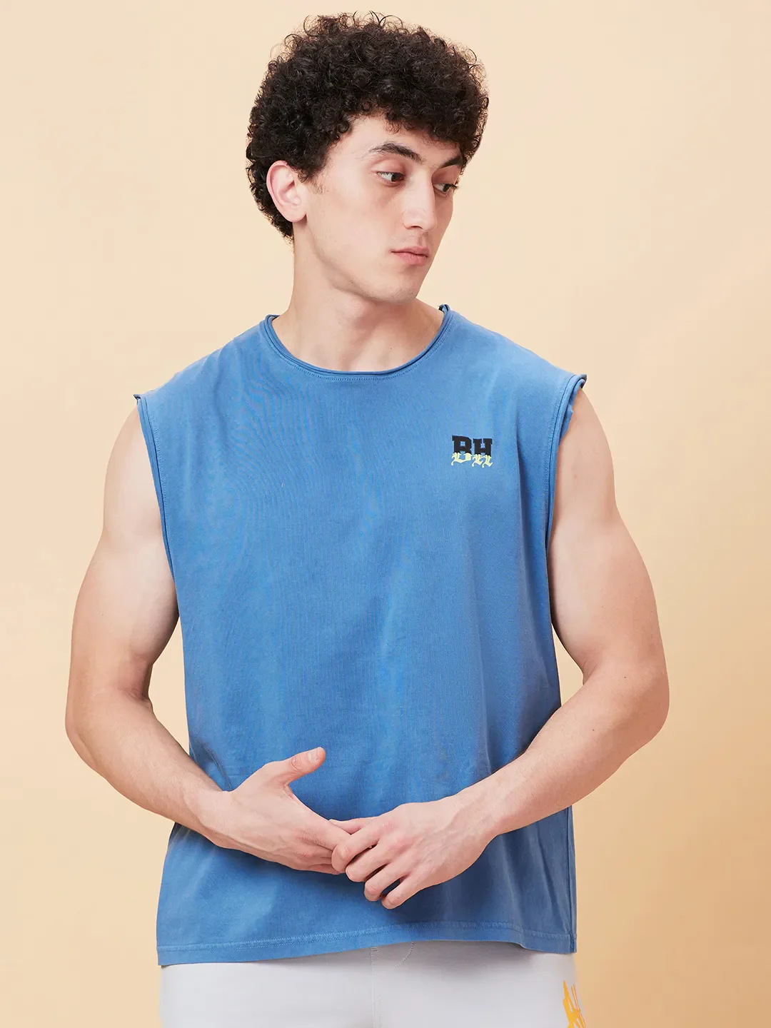 Navy Regular Fit Round Neck Men's T-Shirt by Being Human Clothing