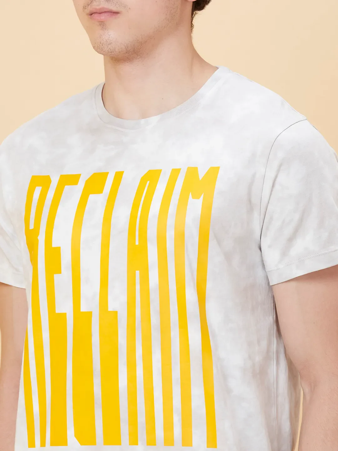 Off Grey Regular Fit Round Neck Men's T-Shirt by Being Human Clothing - Image 5