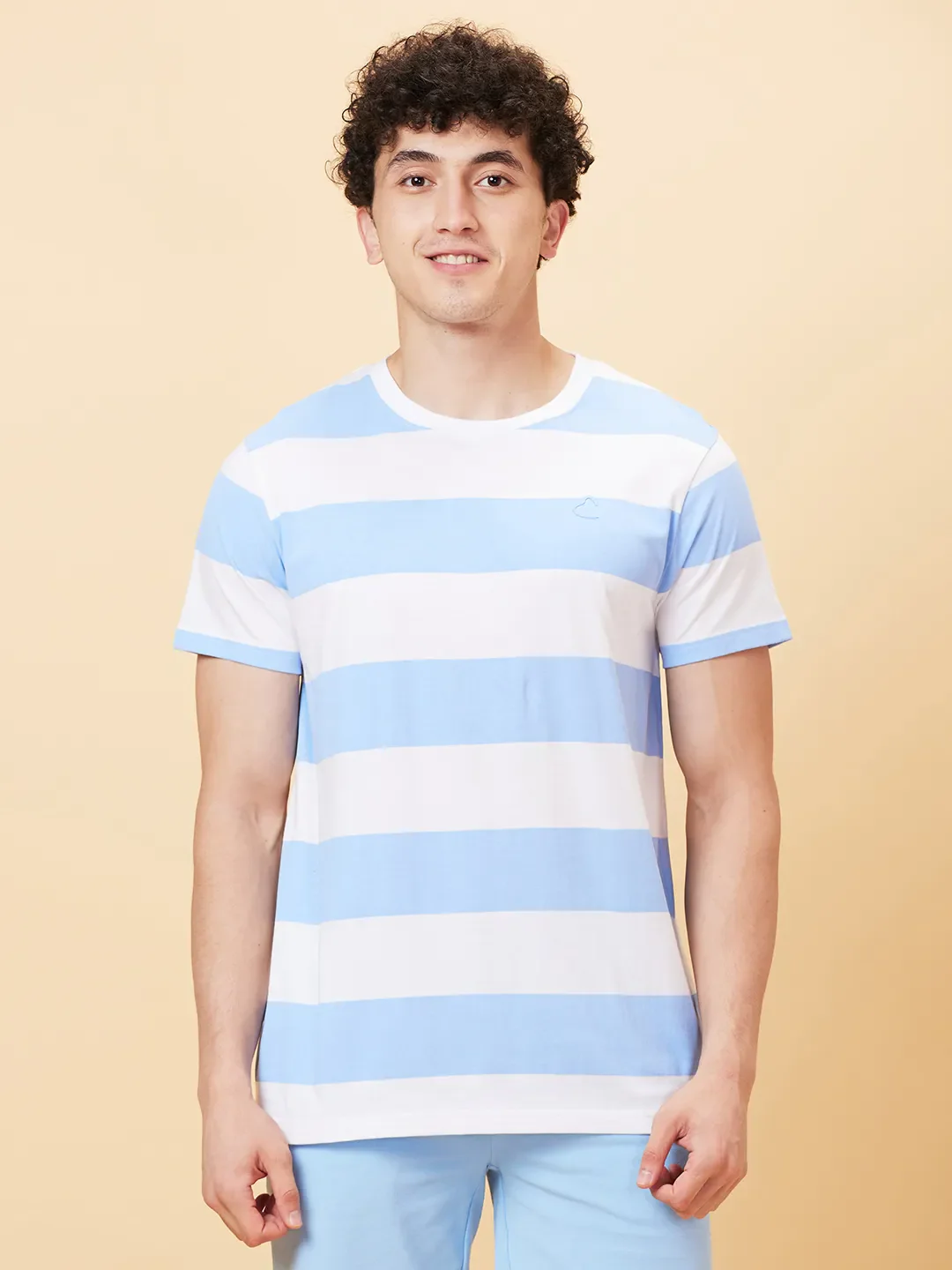 Off White Regular Fit Round Neck Men's T-Shirt by Being Human Clothing