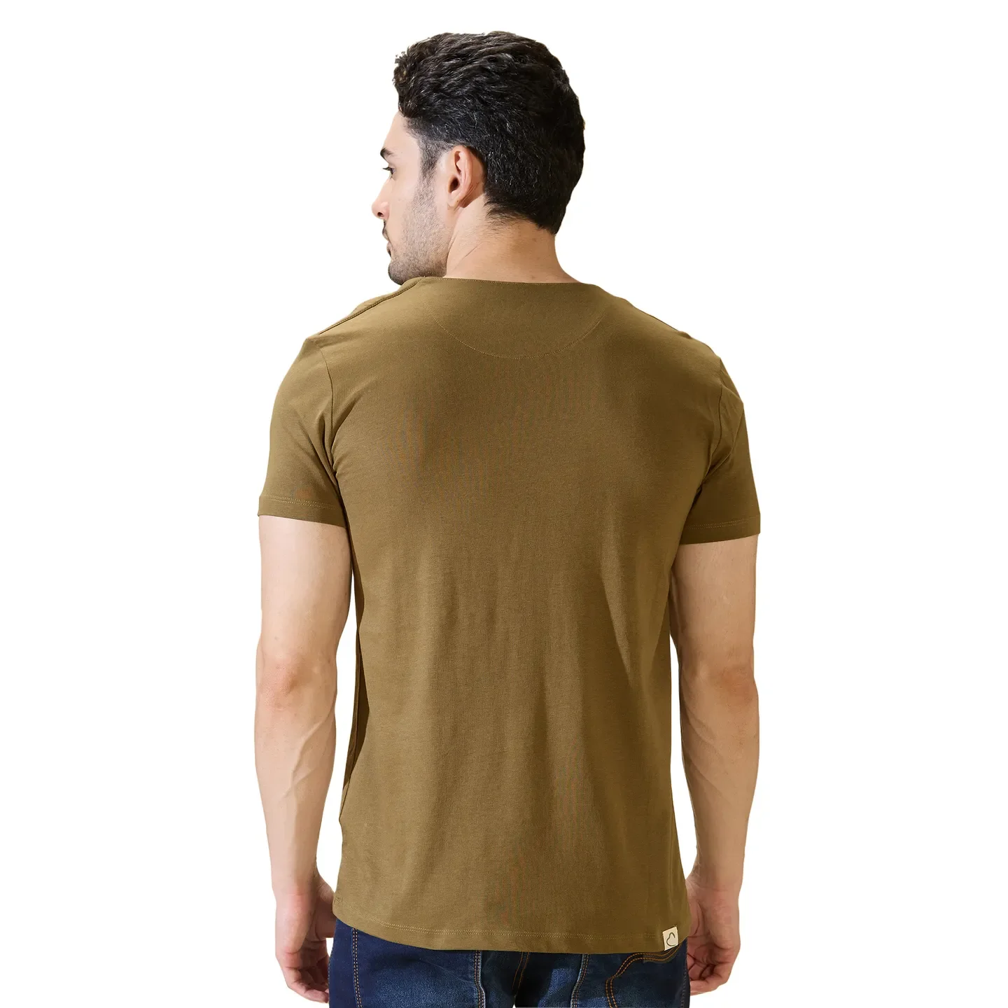 Olive Regular Fit Round Neck Men's T-Shirt by Being Human Clothing - Image 3