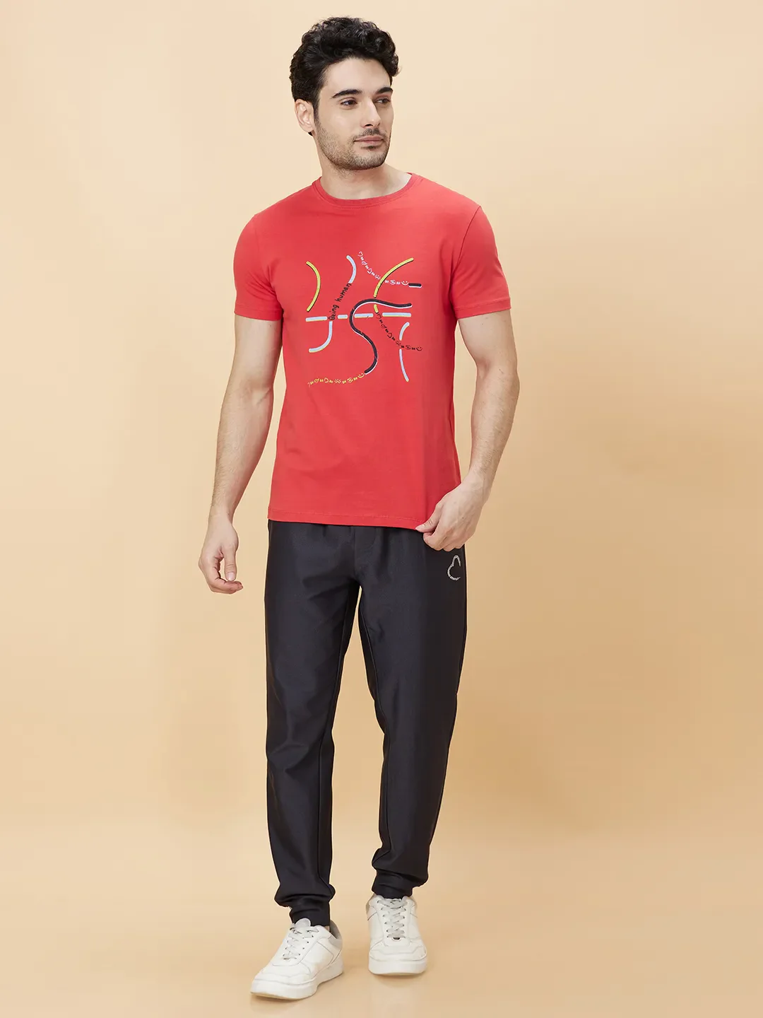 Orange Regular Fit Round Neck Men's T-Shirt by Being Human Clothing - Image 6