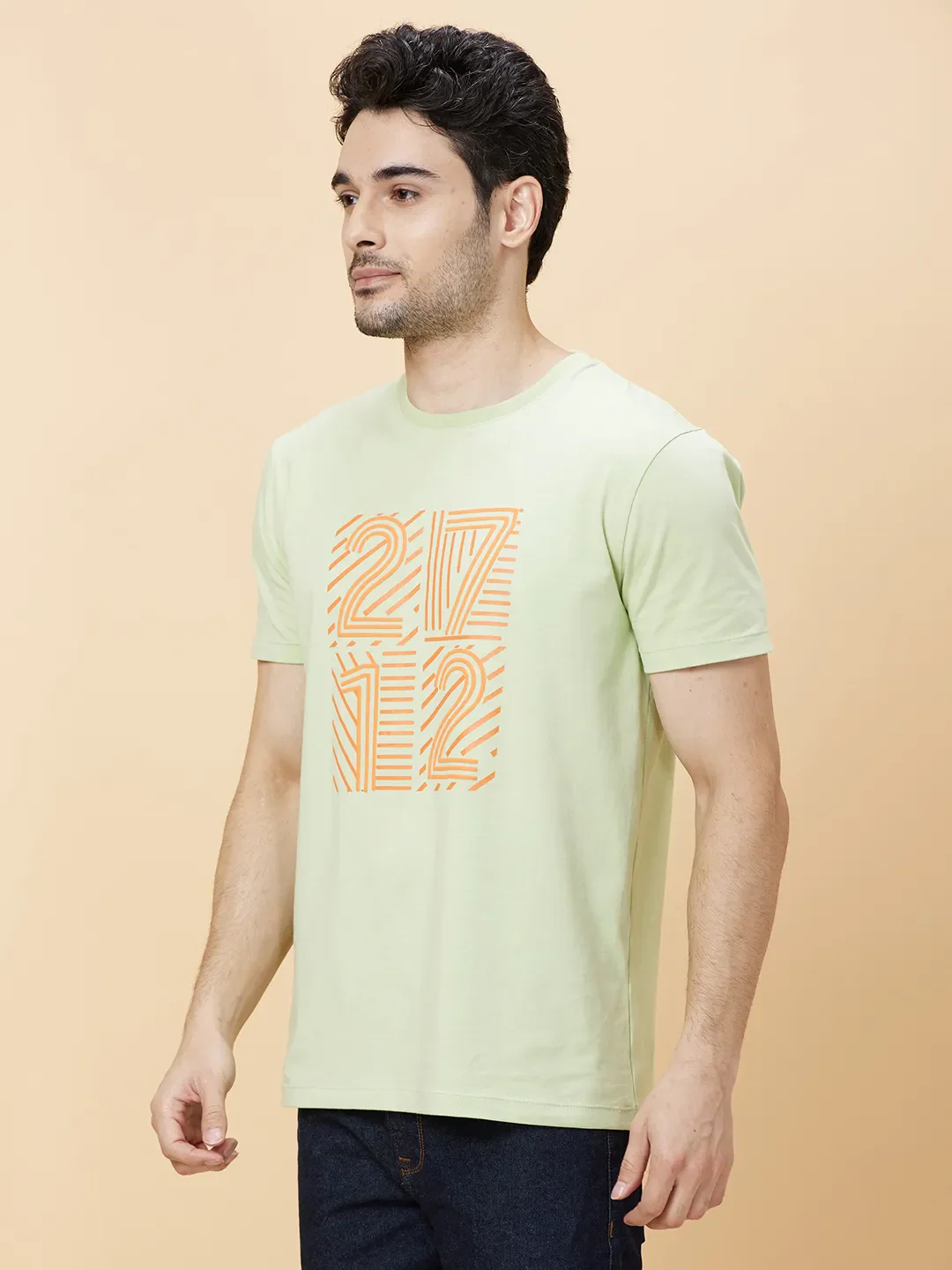 Sea Foam Regular Fit Round Neck Men's T-Shirt by Being Human Clothing - Image 4