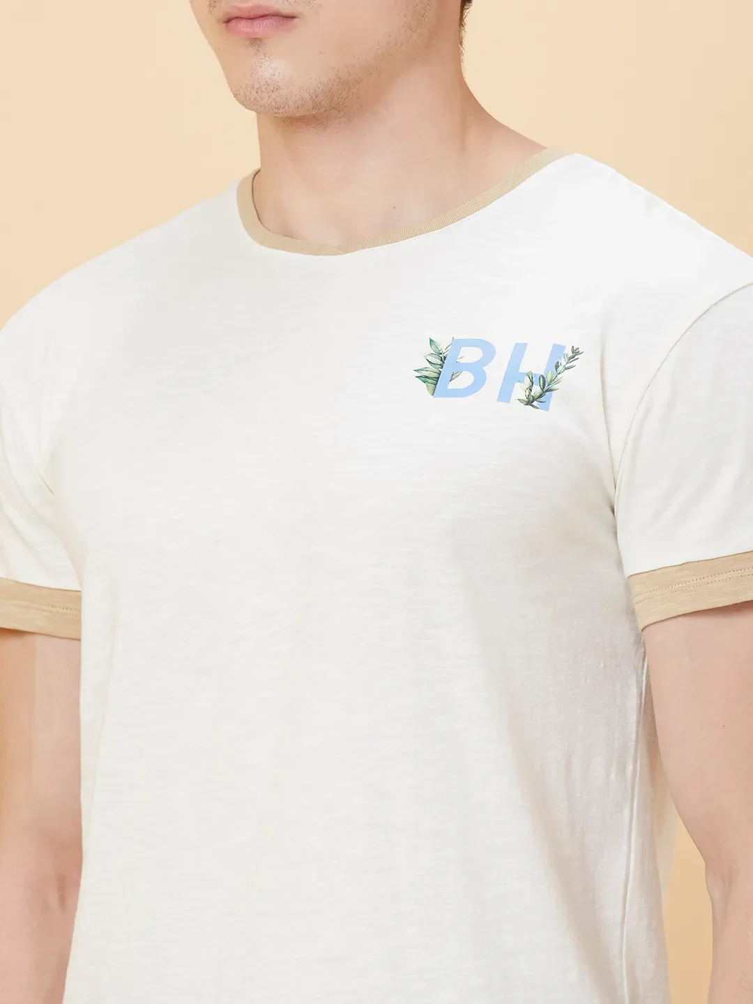 Snow White Regular Fit Round Neck Men's T-Shirt by Being Human Clothing - Image 2