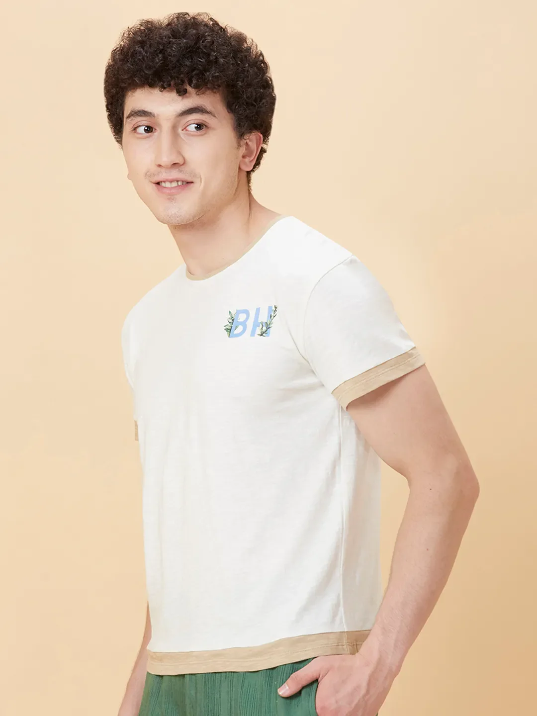 Snow White Regular Fit Round Neck Men's T-Shirt by Being Human Clothing - Image 3