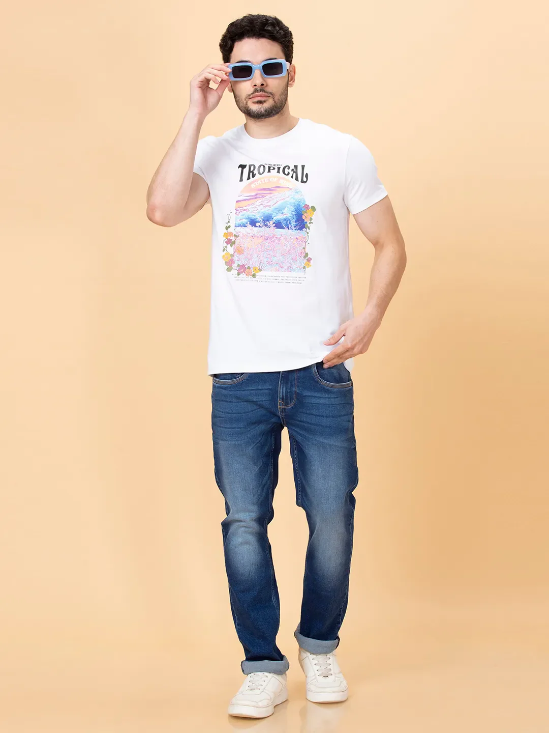 White Regular Fit Men's Short Sleeves T-Shirt by Being Human Clothing - Image 6