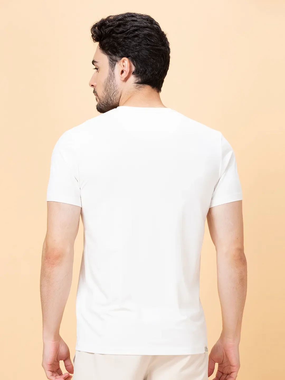 White Regular Fit Round Neck Men's T-Shirt by Being Human Clothing - Image 3