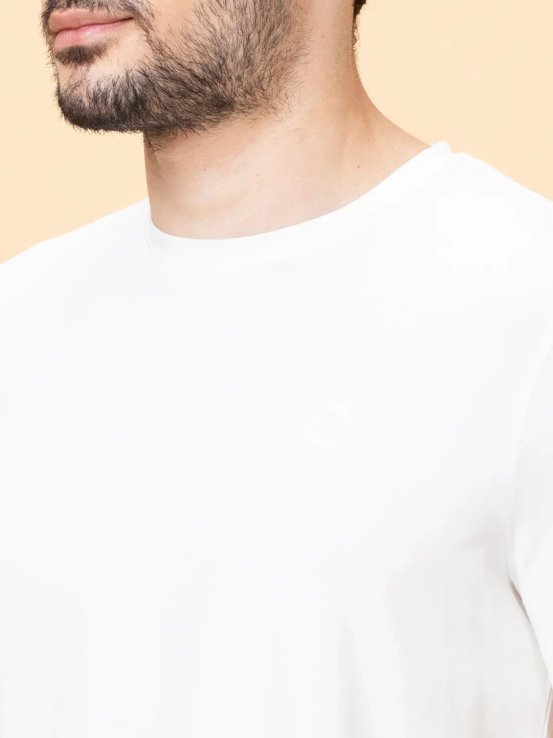 White Regular Fit Round Neck Men's T-Shirt by Being Human Clothing - Image 5