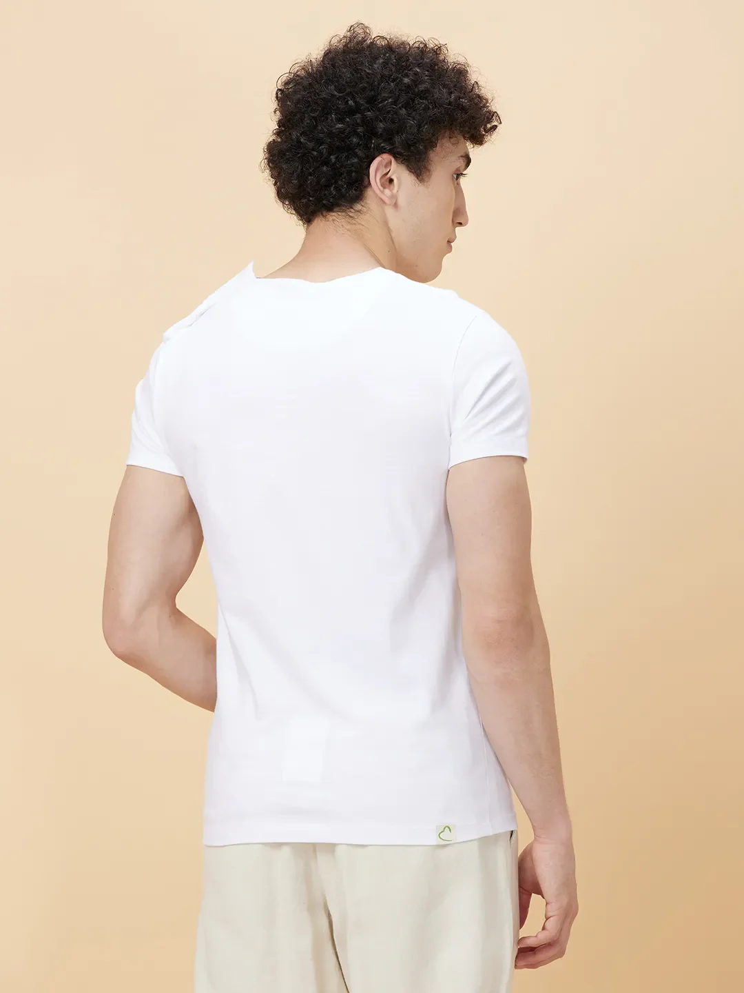 White Regular Fit Round Neck Men's T-Shirt by Being Human Clothing - Image 4