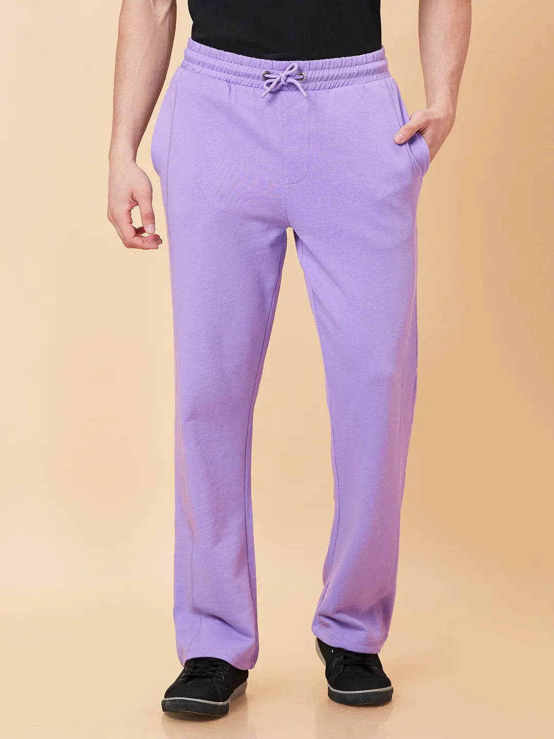 Lavender Regular Fit Track Pants For Men By Being Human Clothing