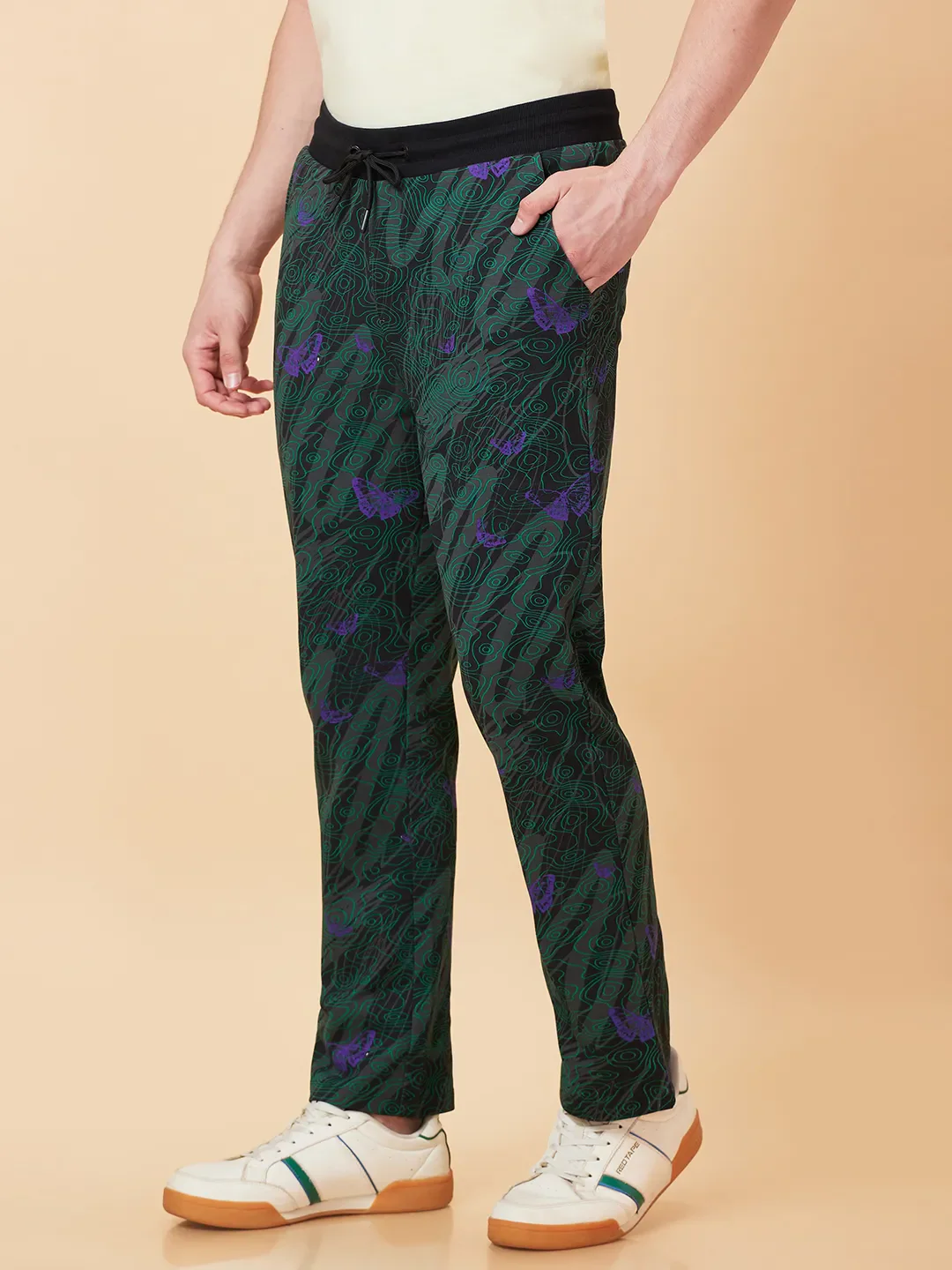 Grey Slim Wide Leg Fit Track Pants For Men By Being Human Clothing - Image 4