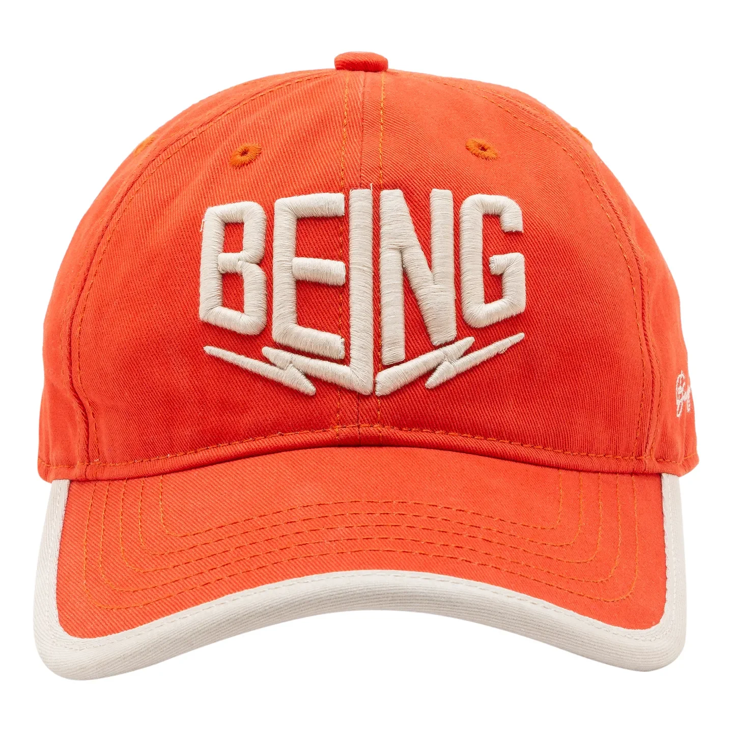 Orange Cotton Unisex Cap by Being Human Clothing