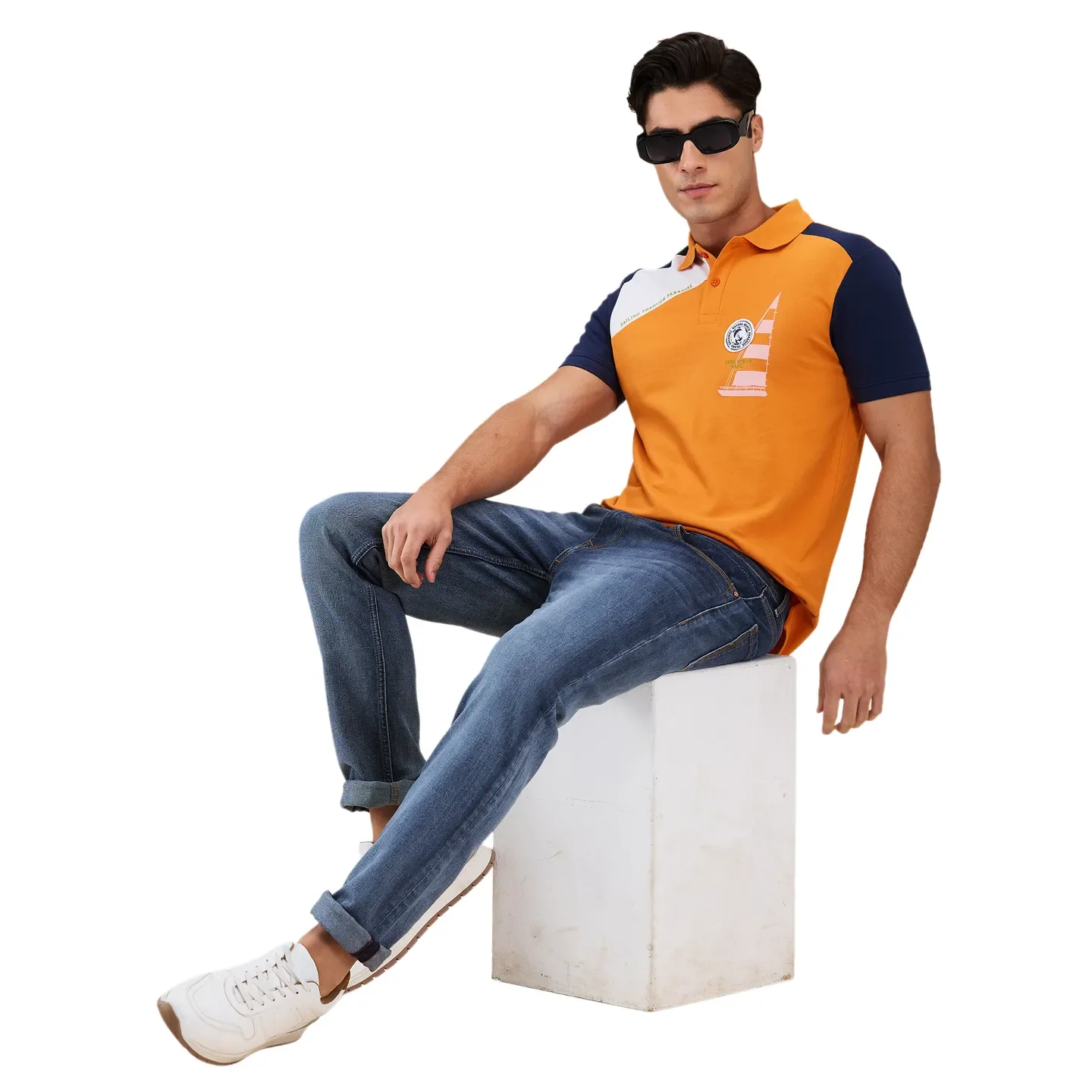Yellow Regular Fit Men's Polo T-shirt by Being Human Clothing - Image 6