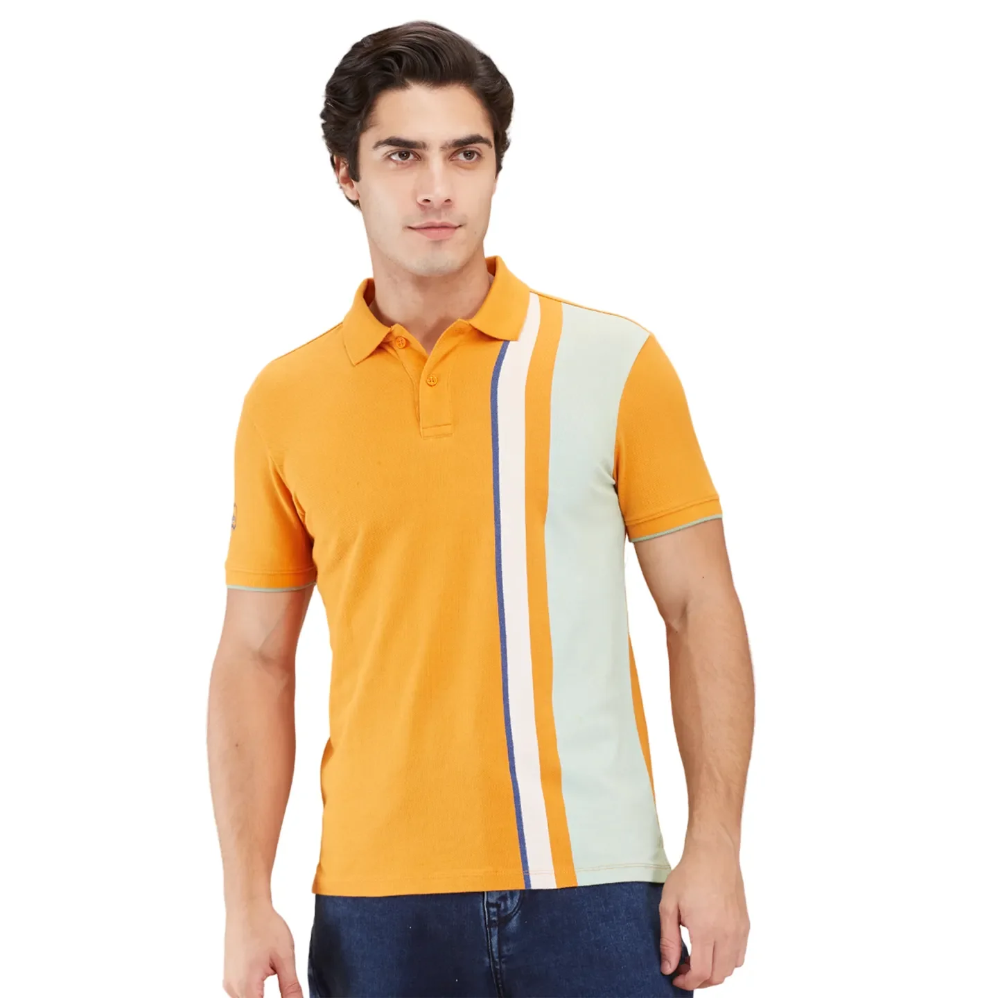 Yellow Regular Fit Men's Polo T-shirt by Being Human Clothing