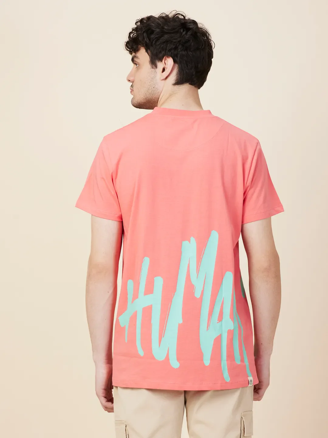 Coral Easy Fit Round Neck Men's T-Shirt by Being Human Clothing - Image 3