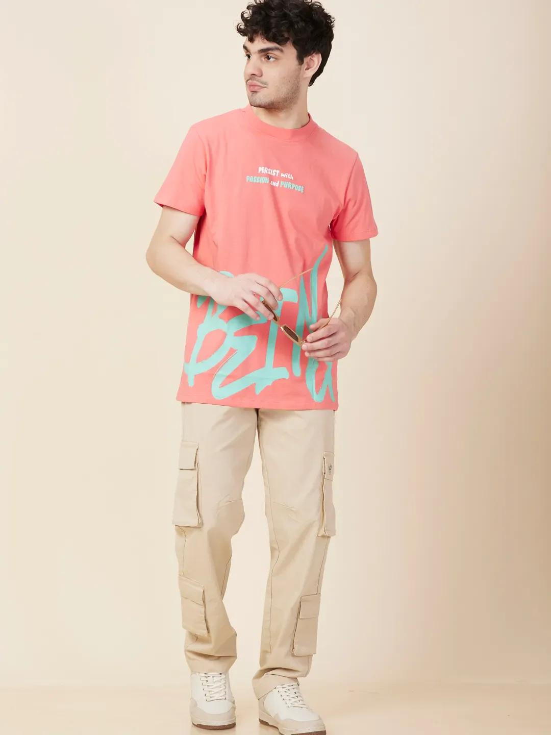 Coral Easy Fit Round Neck Men's T-Shirt by Being Human Clothing - Image 6