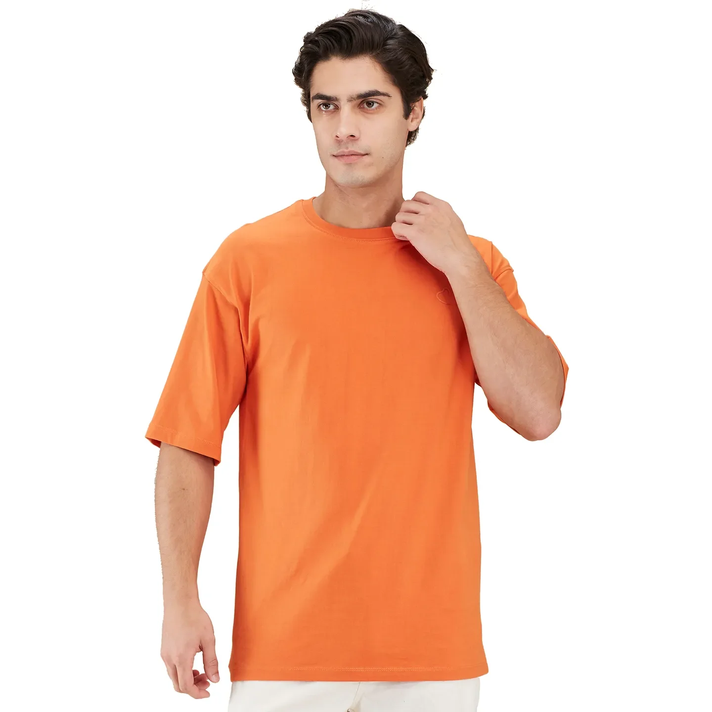 Orange Easy Fit Round Neck Men's T-Shirt by Being Human Clothing