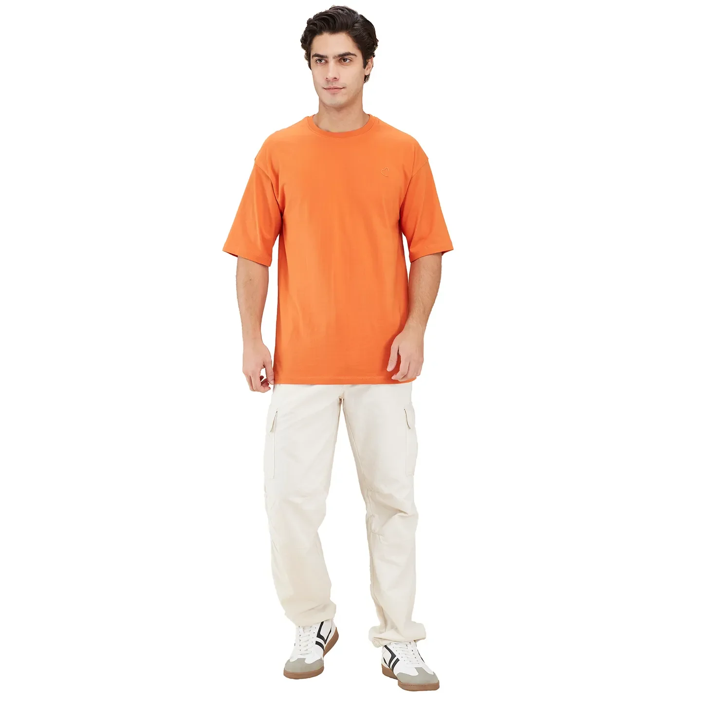 Orange Easy Fit Round Neck Men's T-Shirt by Being Human Clothing - Image 2