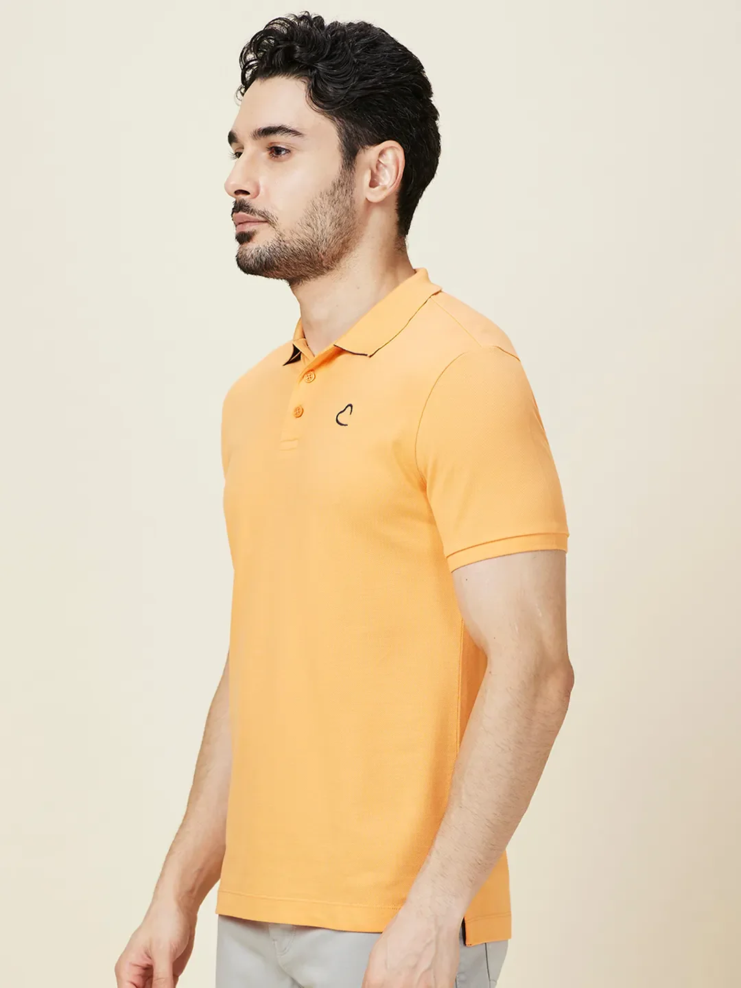 Orange Regular Fit Men's Polo T-shirt by Being Human Clothing - Image 4