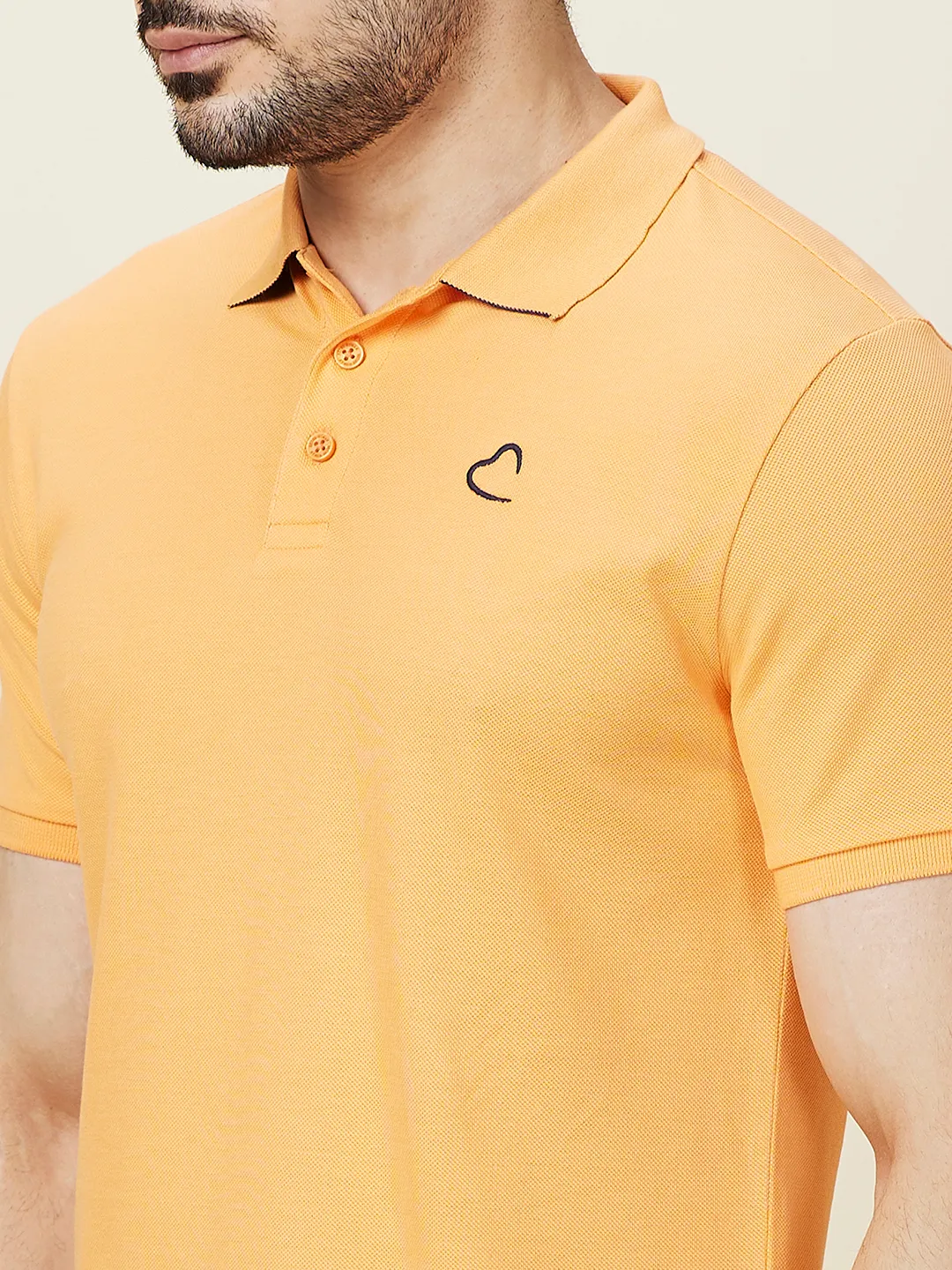 Orange Regular Fit Men's Polo T-shirt by Being Human Clothing - Image 5