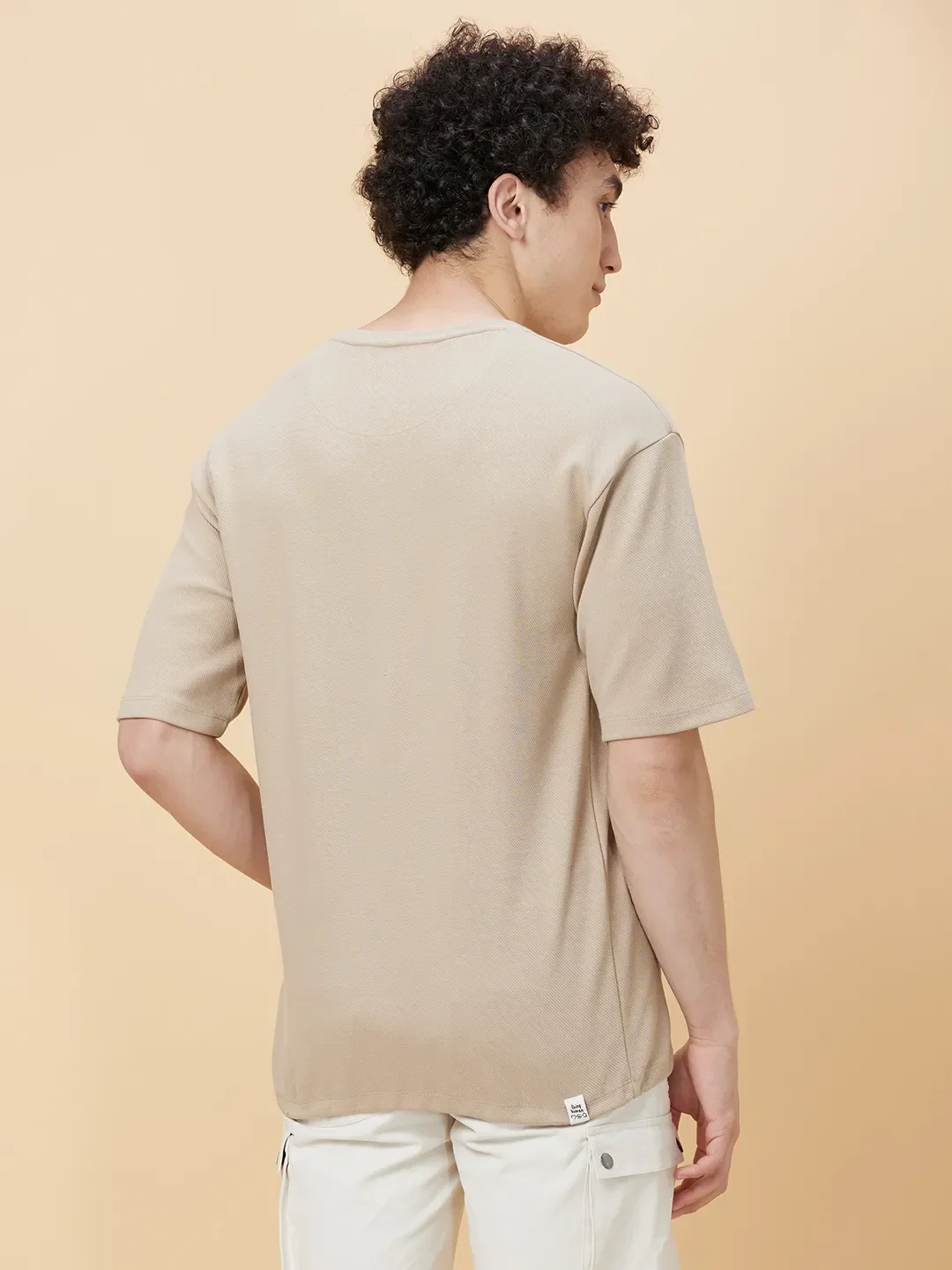 Brown Oversized Fit Men's Short Sleeves T-Shirt by Being Human Clothing - Image 4