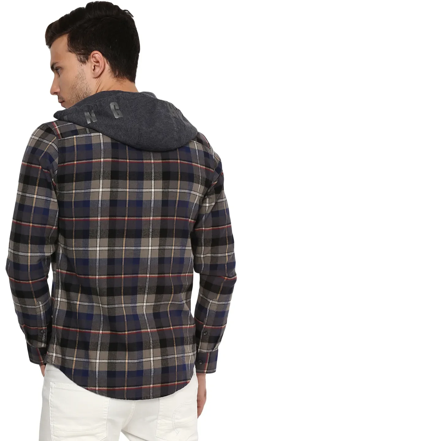 Multicolor Oversized Fit  Long Sleeves Men's Shirt by Being Human Clothing - Image 4