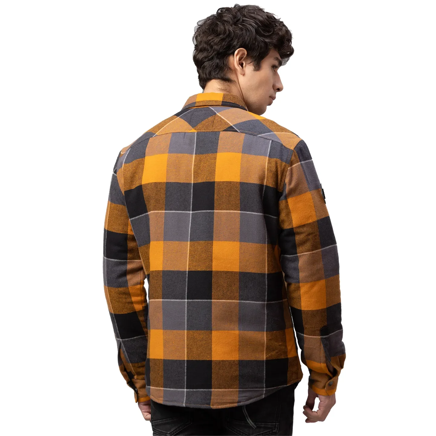Yellow Oversized Fit Regular Collar Long Sleeves Cotton Men's Shirt by Being Human Clothing - Image 3
