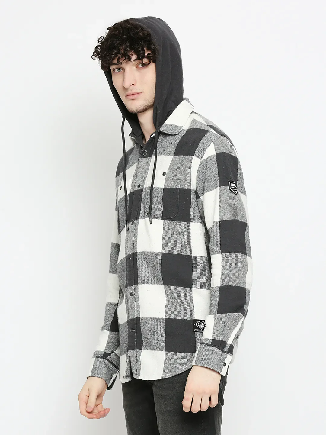 White Oversized Fit Regular Collar Long Sleeves Men's Shirt by Being Human Clothing - Image 2