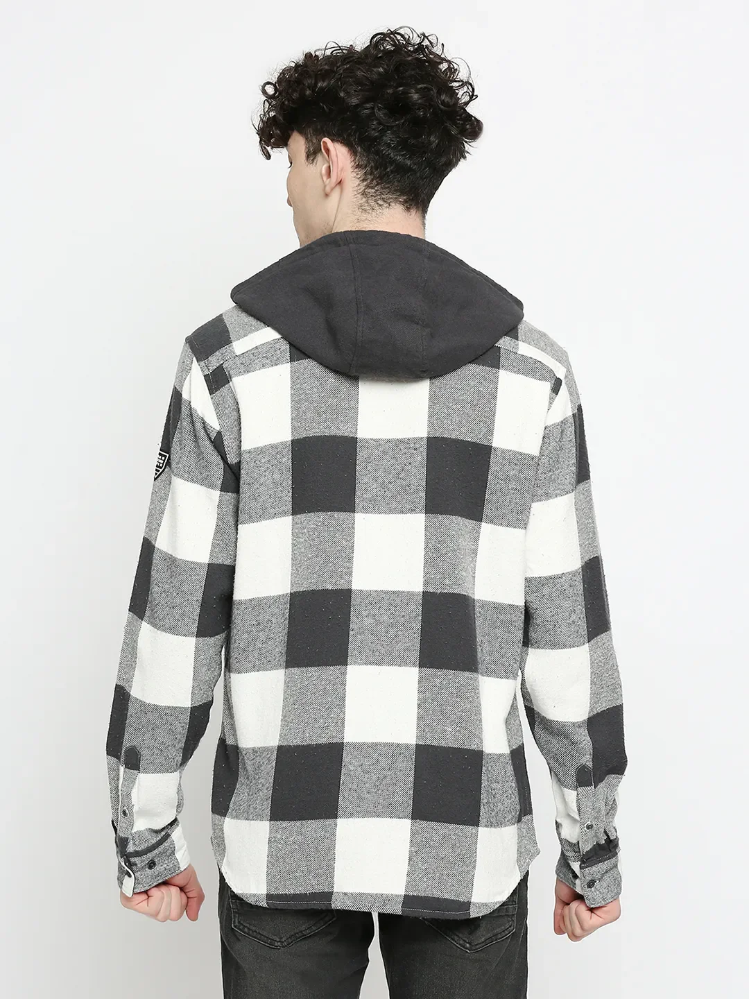 White Oversized Fit Regular Collar Long Sleeves Men's Shirt by Being Human Clothing - Image 4