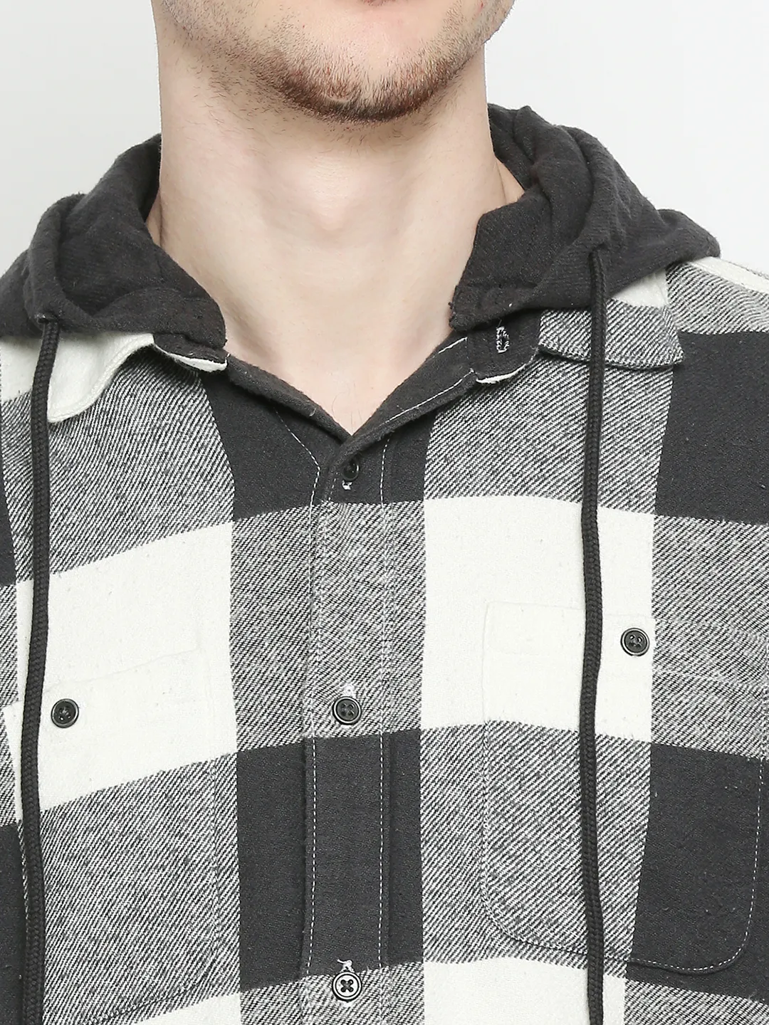 White Oversized Fit Regular Collar Long Sleeves Men's Shirt by Being Human Clothing - Image 5