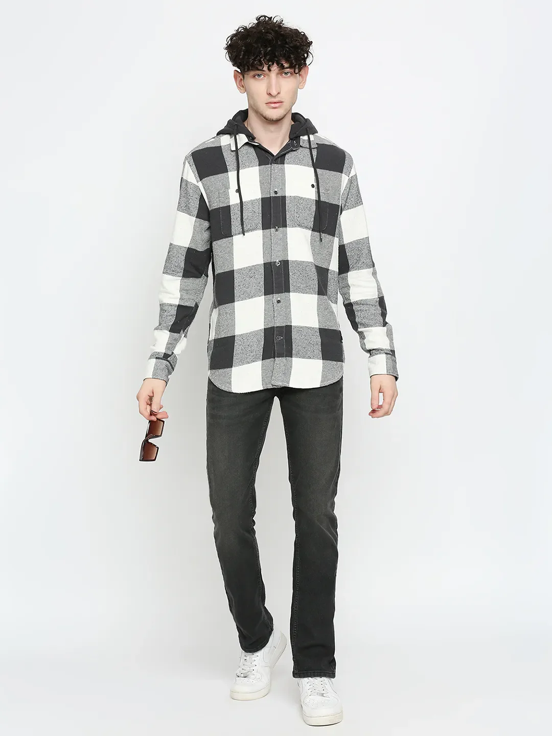 White Oversized Fit Regular Collar Long Sleeves Men's Shirt by Being Human Clothing - Image 6