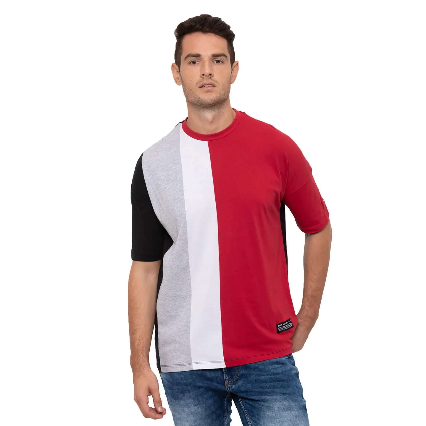 Red Oversized Fit Men's T-Shirt by Being Human Clothing
