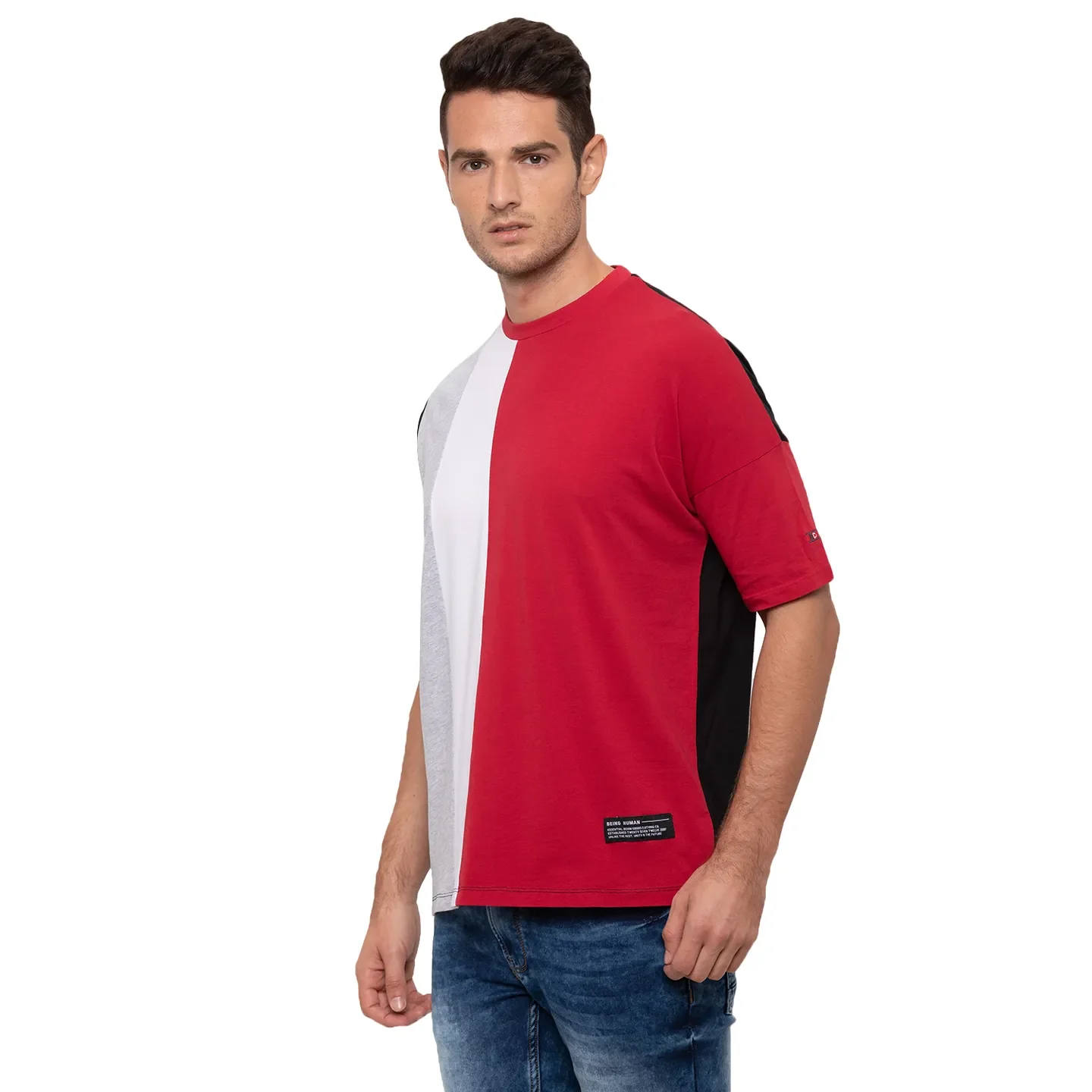 Red Oversized Fit Men's T-Shirt by Being Human Clothing - Image 4