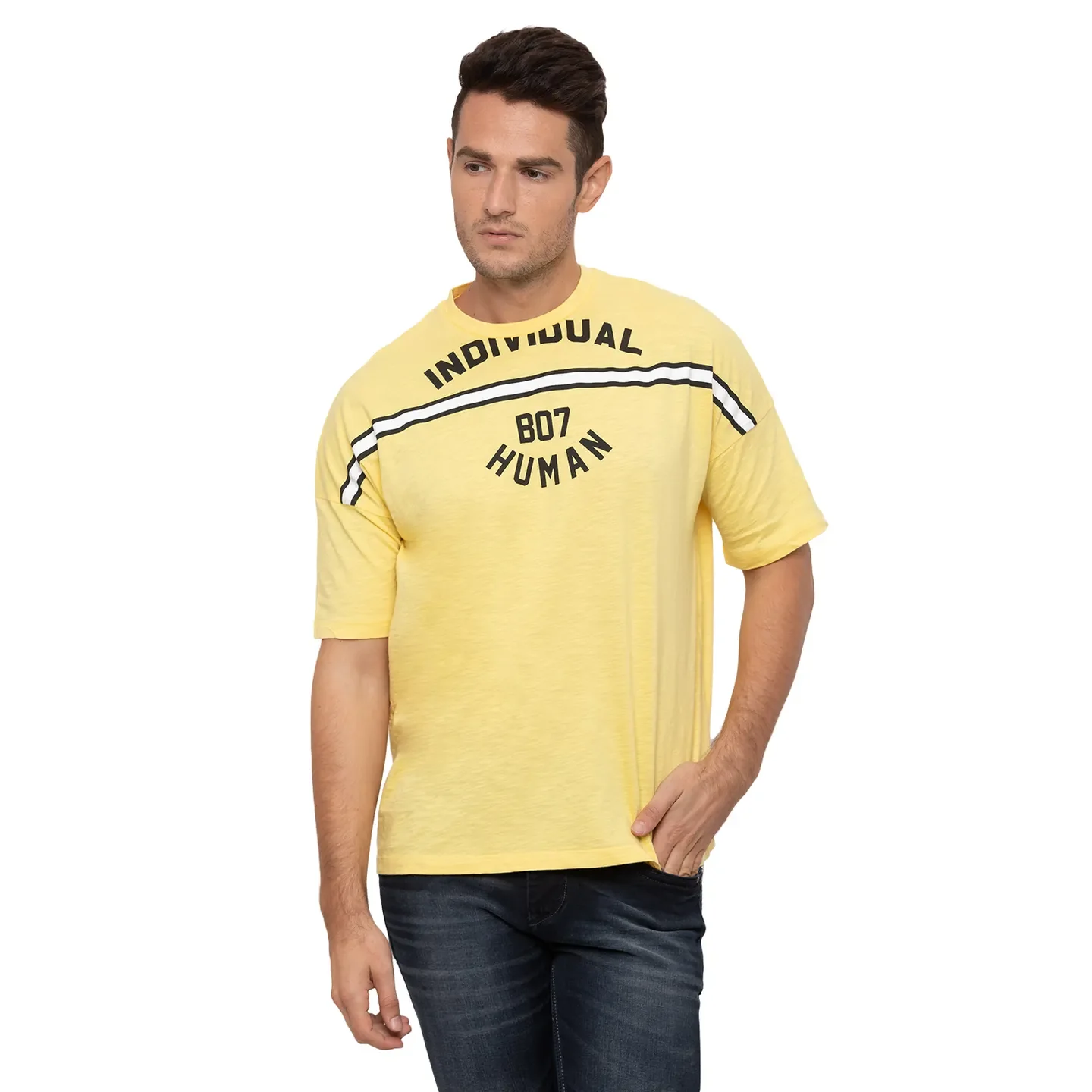 Yellow Regular Fit Men's Short Sleeves T-Shirt by Being Human Clothing