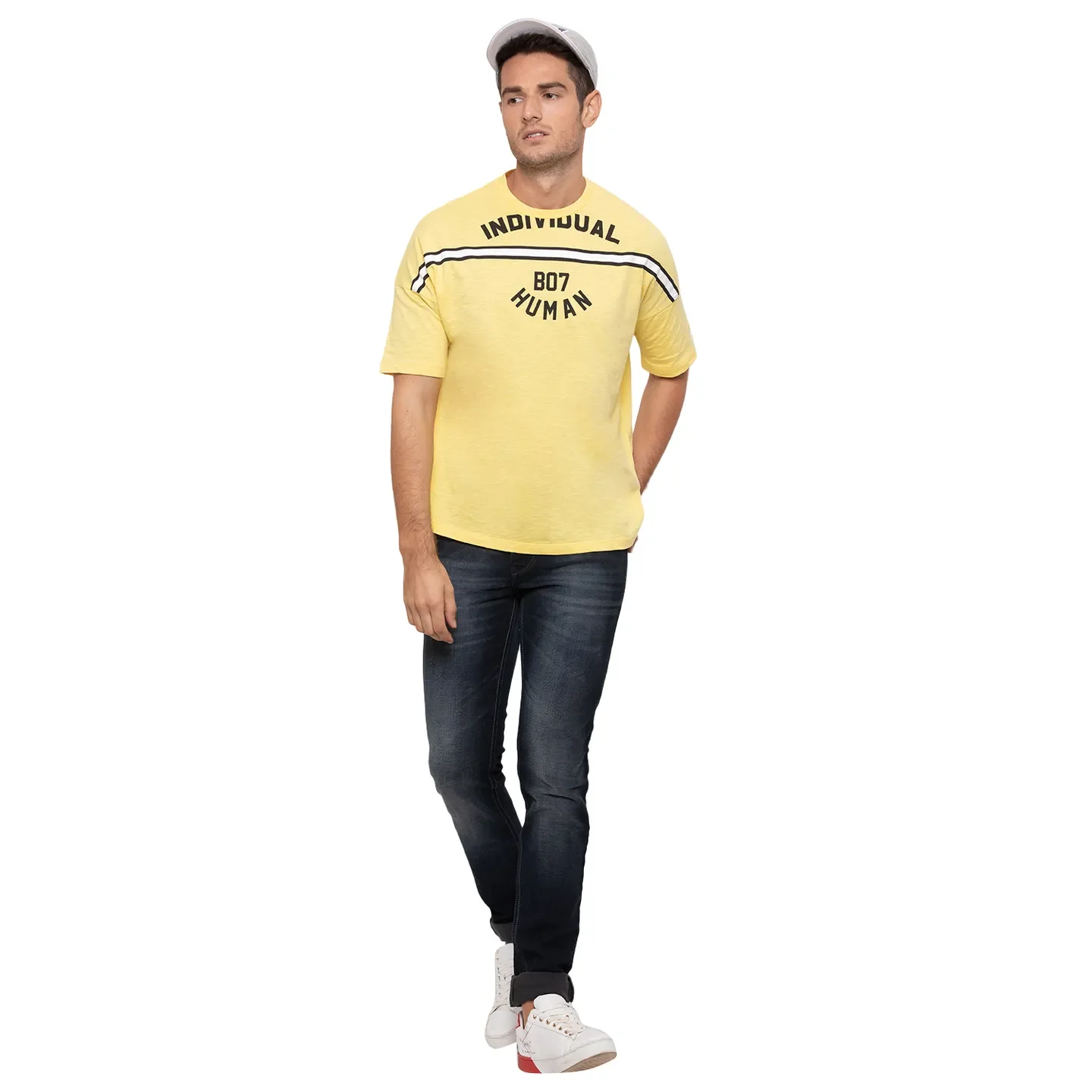 Yellow Regular Fit Men's Short Sleeves T-Shirt by Being Human Clothing - Image 2