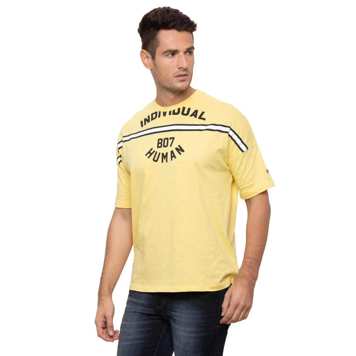 Yellow Regular Fit Men's Short Sleeves T-Shirt by Being Human Clothing - Image 4