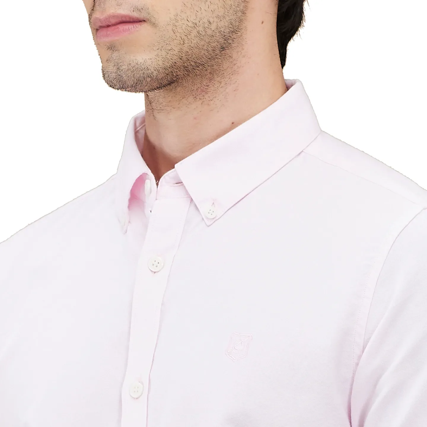 Light Pink Slim Fit Regular Collar Men's Shirt by Being Human Clothing - Image 5