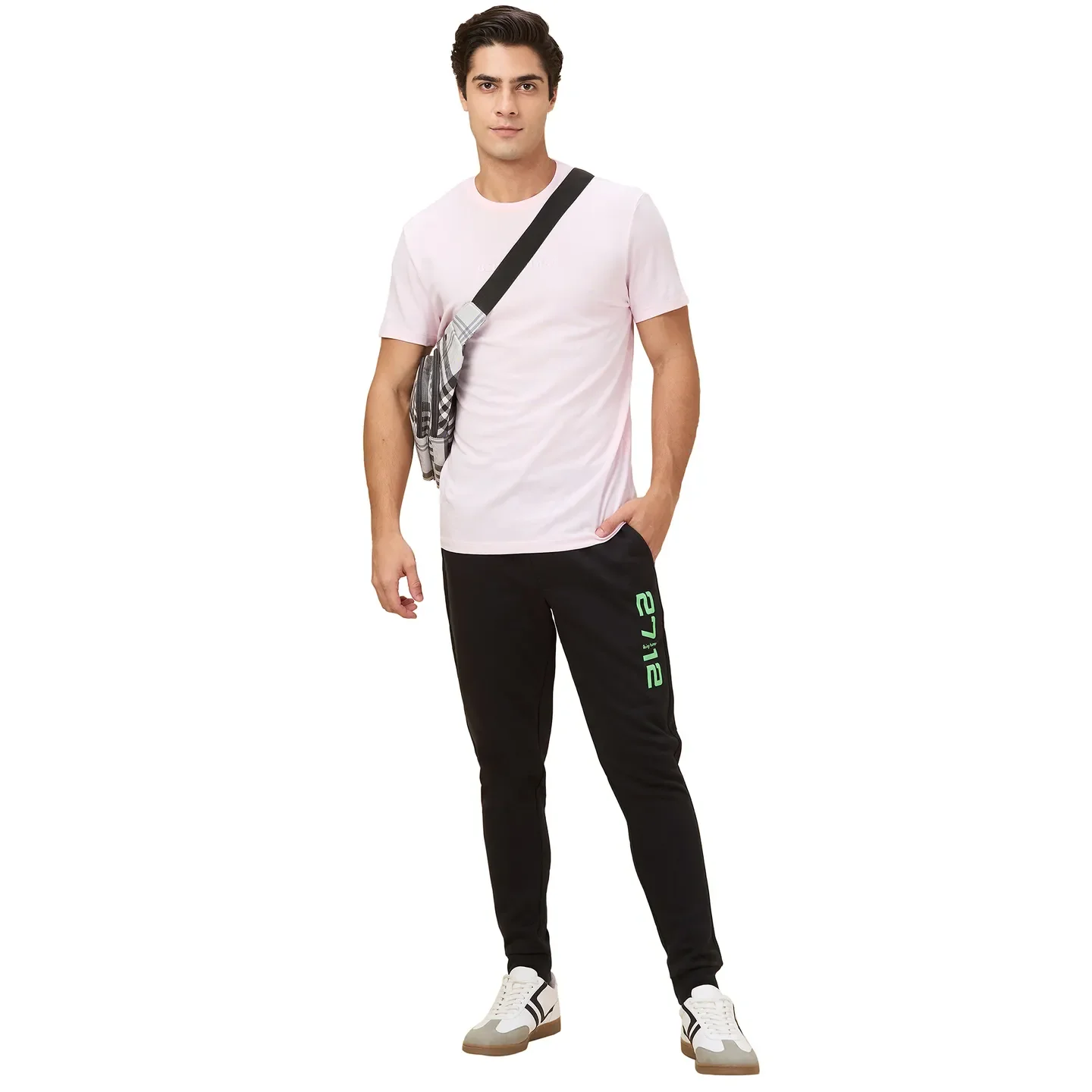 Light Pink Slim Fit Round Neck Men's T-Shirt by Being Human Clothing - Image 6