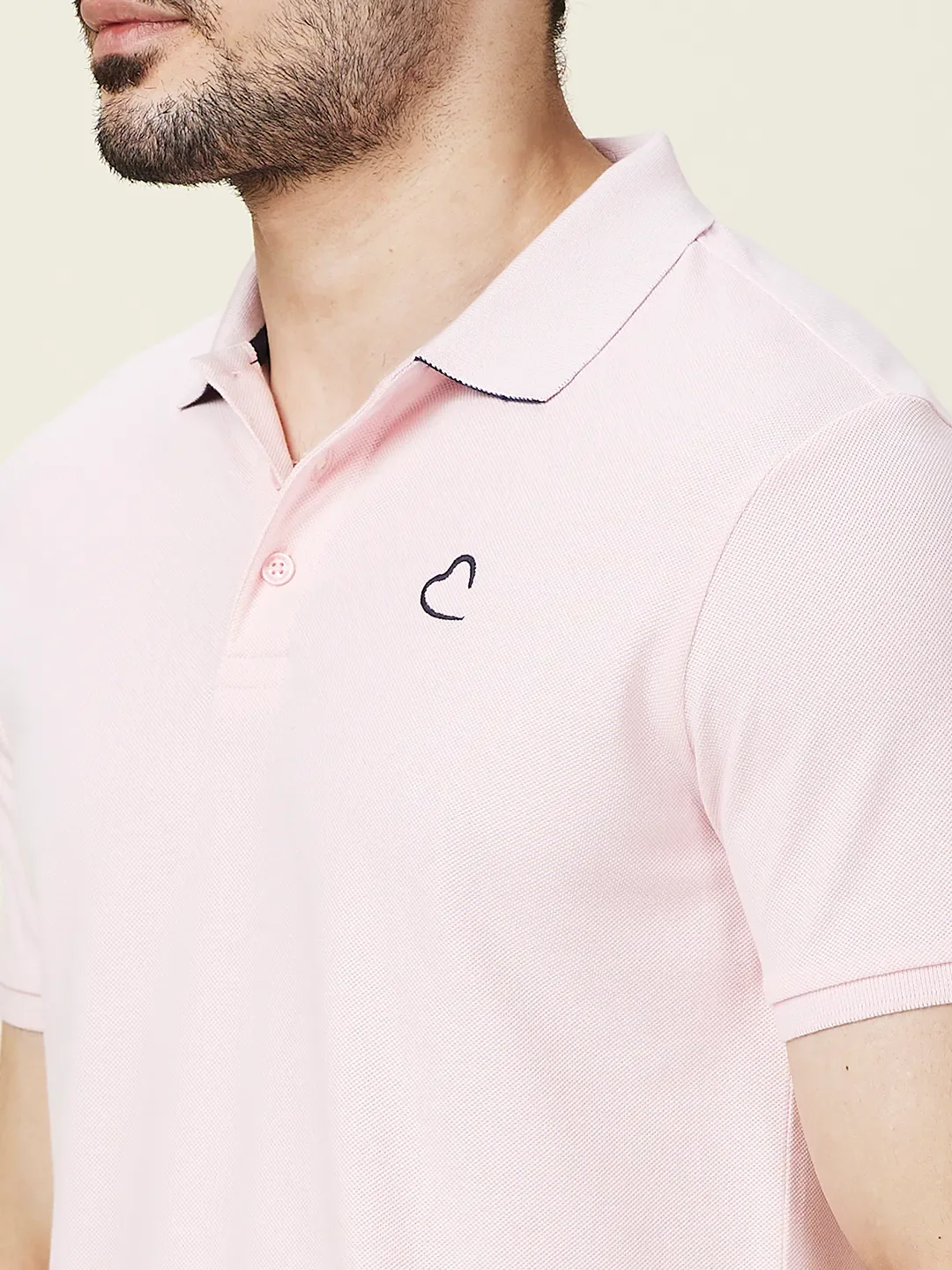 Pink Regular Fit Men's Polo T-shirt by Being Human Clothing - Image 5