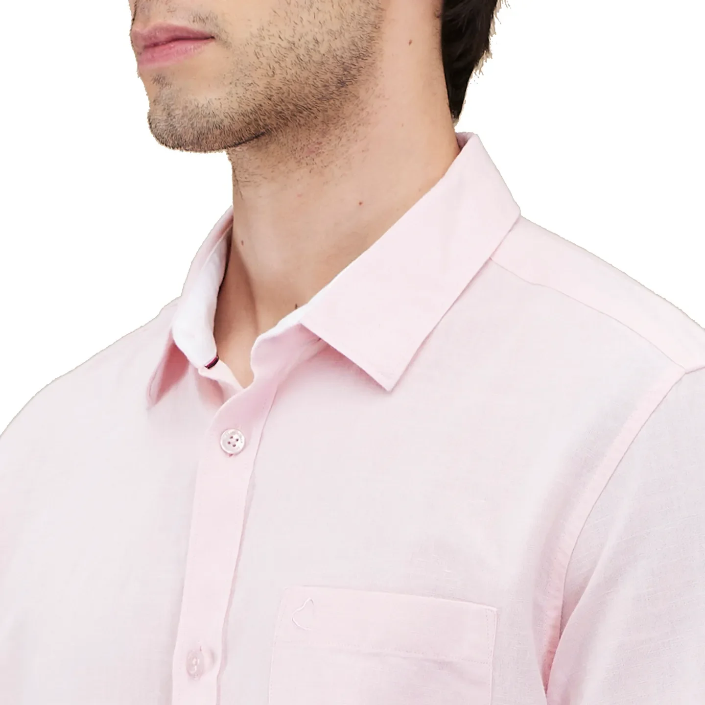 Pink Slim Fit Regular Collar Men's Shirt by Being Human Clothing - Image 5