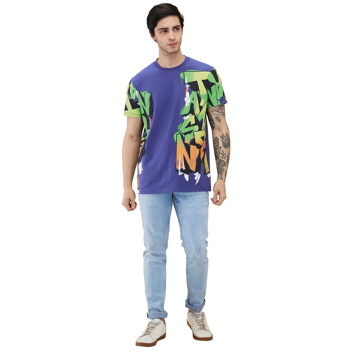 Future Dusk Easy Fit Round Neck Men's T-Shirt by Being Human Clothing - Image 2