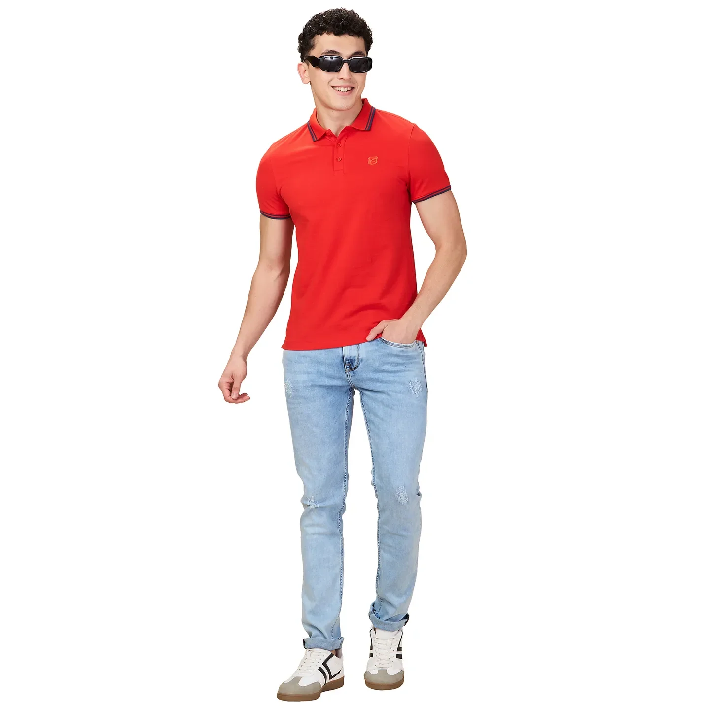 Red Regular Fit Men's Polo T-shirt by Being Human Clothing - Image 6