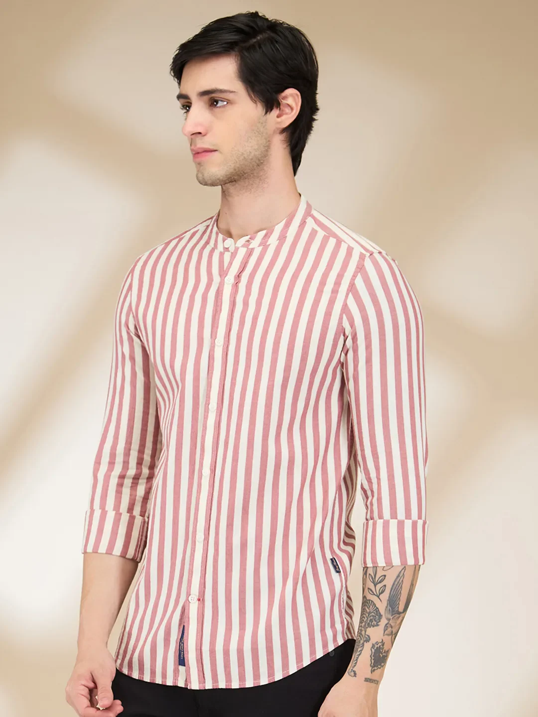 Red Regular Fit Regular Collar Men's Shirt by Being Human Clothing - Image 4