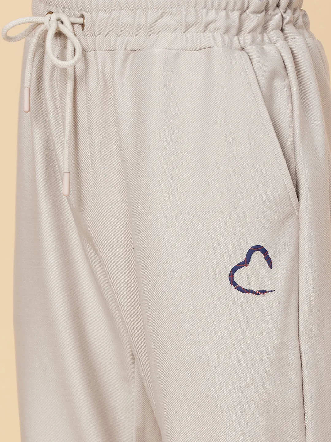 Beige Regular fit Men's Track Pants by Being Human Clothing - Image 5
