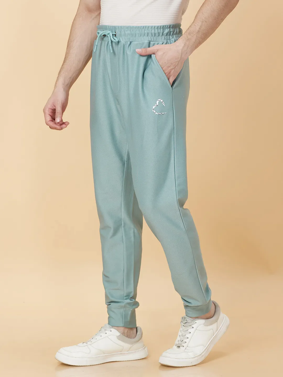 Green Regular Fit Track Pants For Men By Being Human Clothing - Image 3