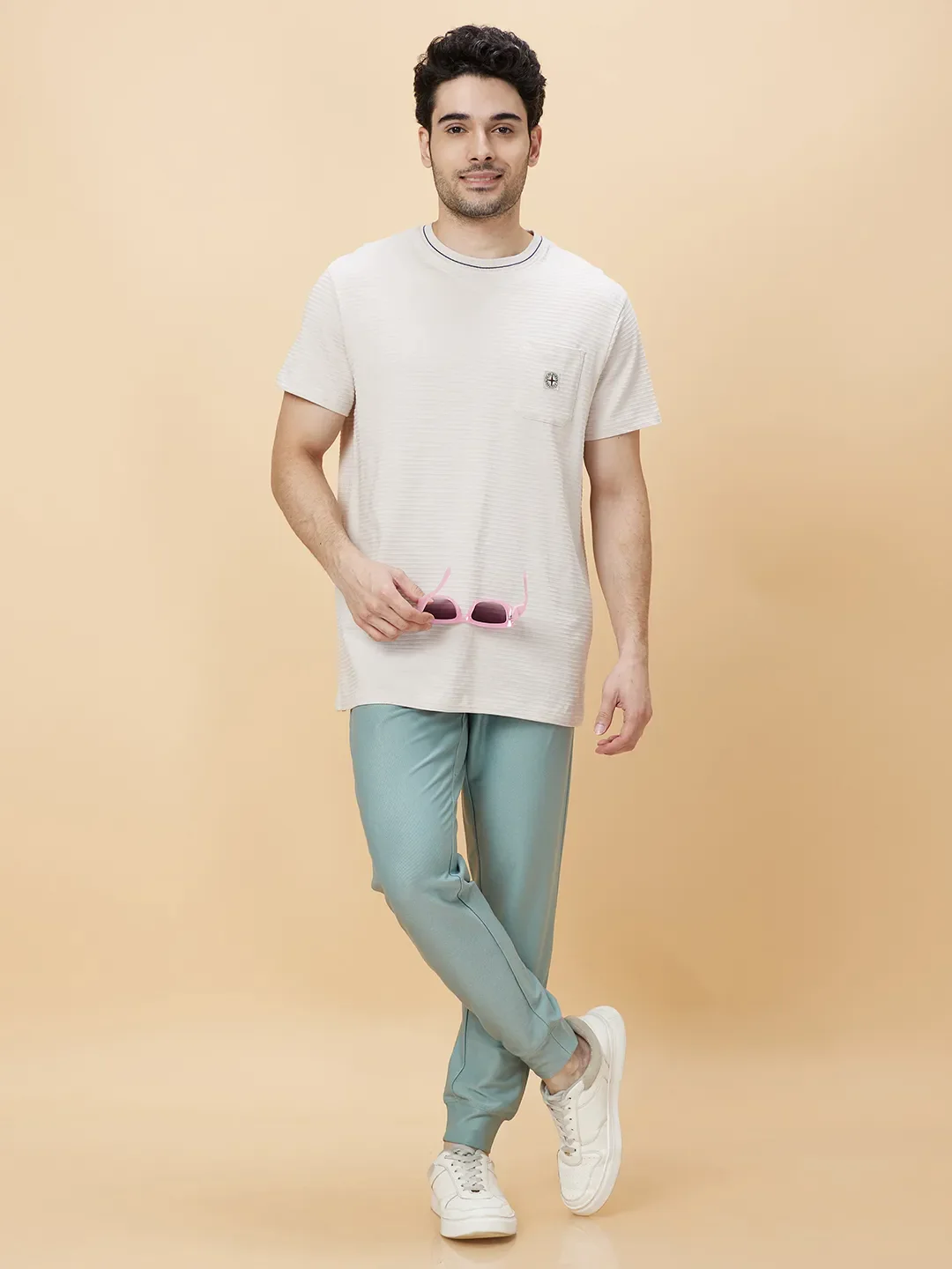 Green Regular Fit Track Pants For Men By Being Human Clothing - Image 6